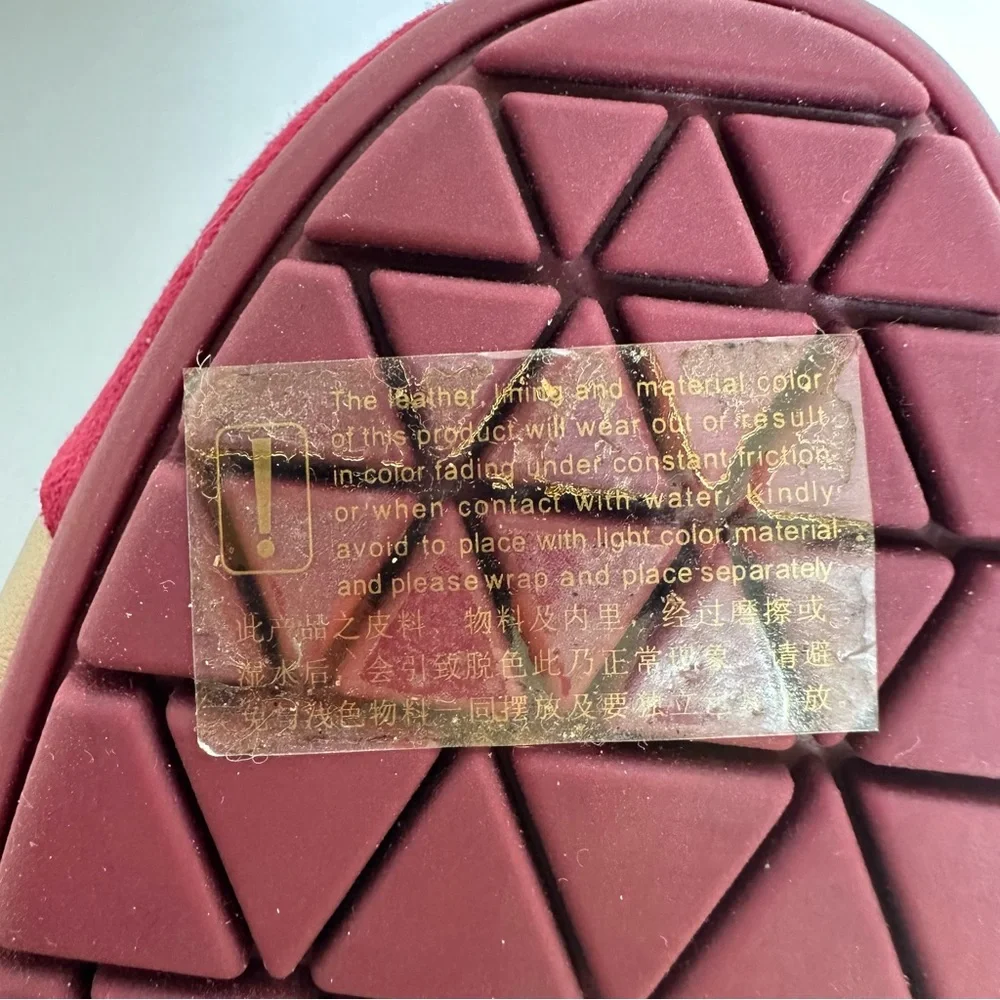 Staccato Women's Tan and Burgundy Ballet Flats w/Logo on Cap Toe- Size 23.5/ 7.5